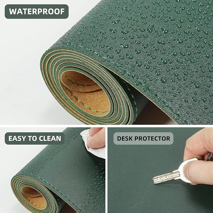 Leather Desk pad Protector, Large Desk mat - Image 3