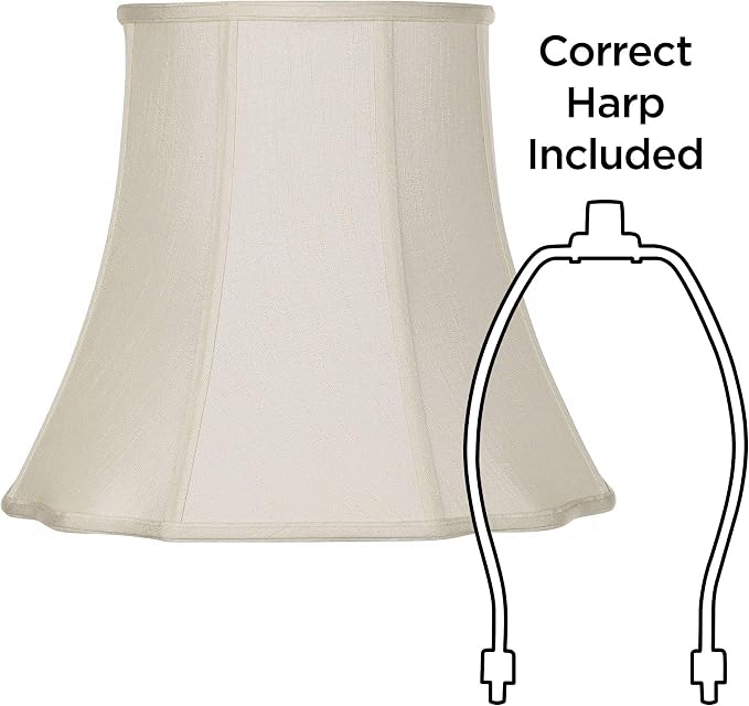 Creme Large Bell Cut Corner Lamp Shade 10" Top x 16" Bottom x 14" Slant x 13.5" - Image 6