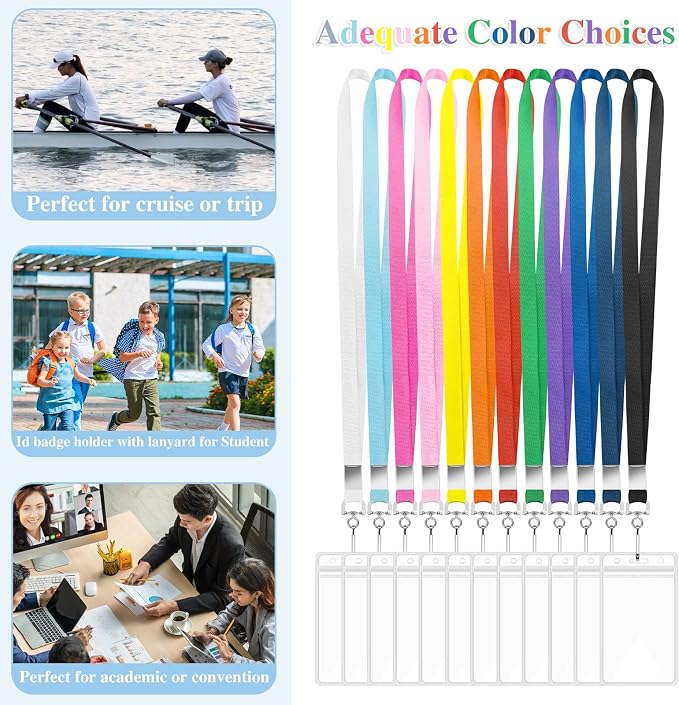 12 Pack Lanyards for ID Badges Cruise Lanyard for Ship Cards - Image 4