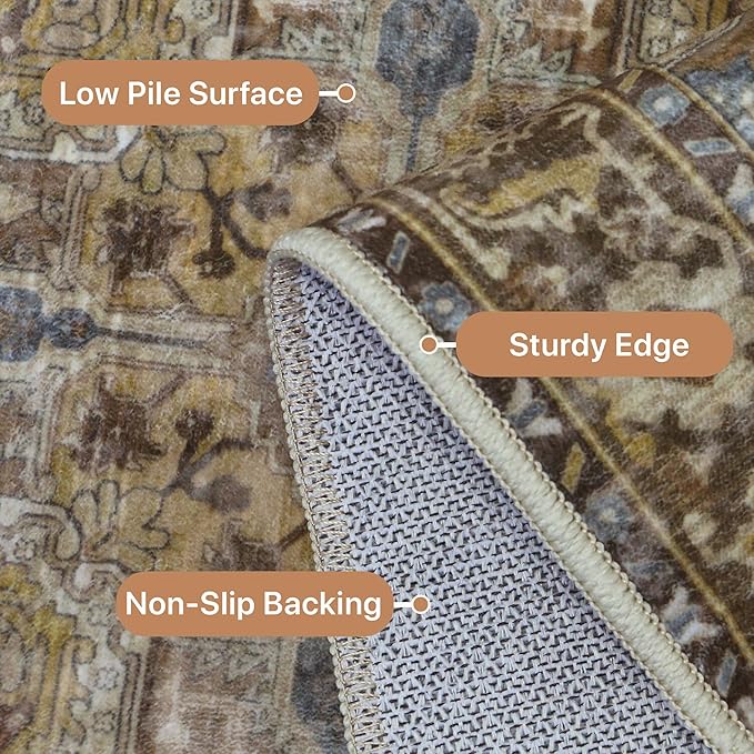 GENIMO 2x10 Runner Rugs for Hallway, Machine Washable Non Slip Vintage Rugs - Image 5