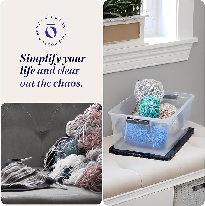 HOMZ 8-Pack Snaplock, Small Clear Plastic Storage Organizer Bins - Image 6