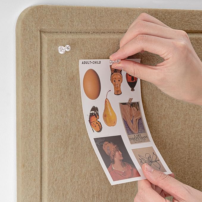 Bulletin Board, 24 x 18 inches Decorative Felt Pin Board, Cork Board Alternative - Image 2