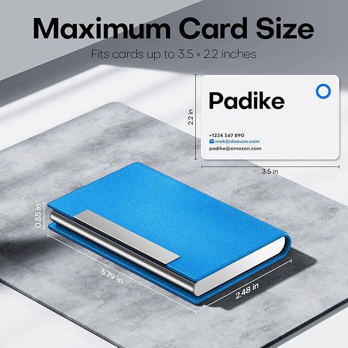 Padike Business Card Holder, Business Card Case Professional PU Leather & - Image 5