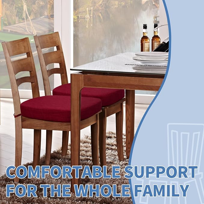 BUYUE Thickened 2.5" Friendly Woven Fabric Dining Chair Cushion, U-Shape High - Image 2