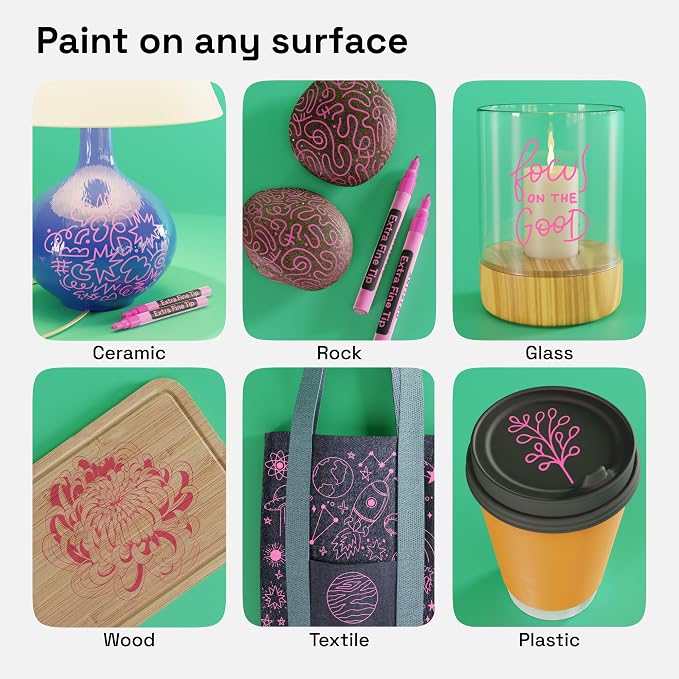 ARTISTRO 2 Pink Acrylic Paint Markers - Image 2