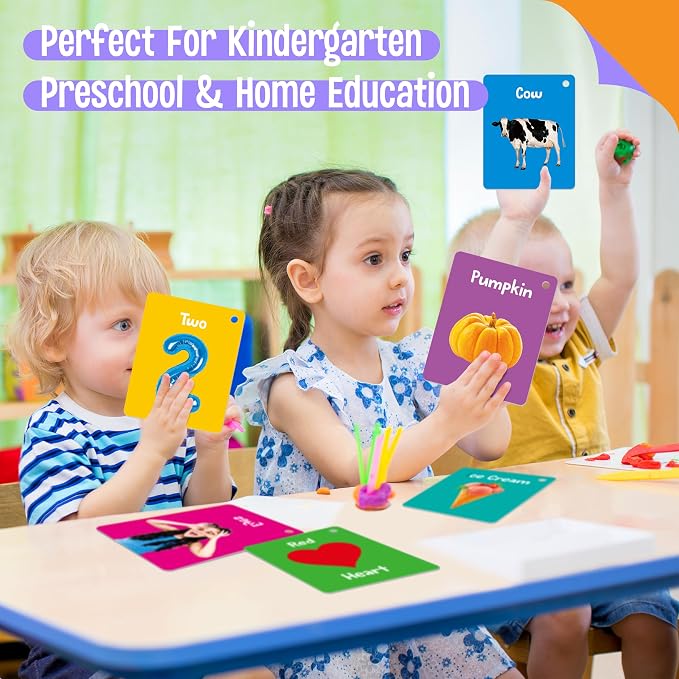 50 PCS Early Learning Flashcards, 7 in 1 Double Sided Cards- Alphabet, Colors - Image 6