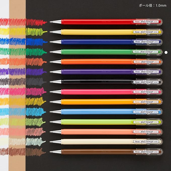 Pentel Color Ballpoint Pen, Matte Hop - Image 6