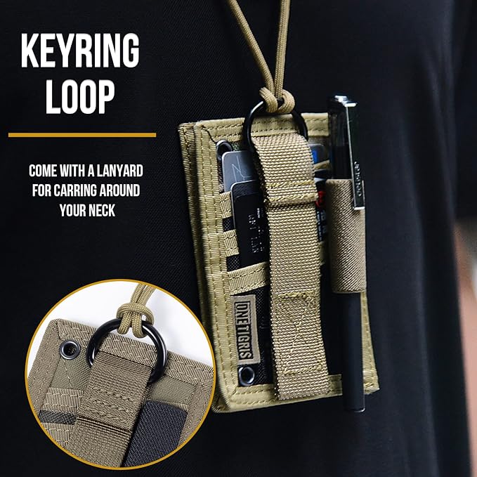 OneTigris Tactical ID Card Holder Hook & Loop Patch Badge Holder Neck Lanyard - Image 4