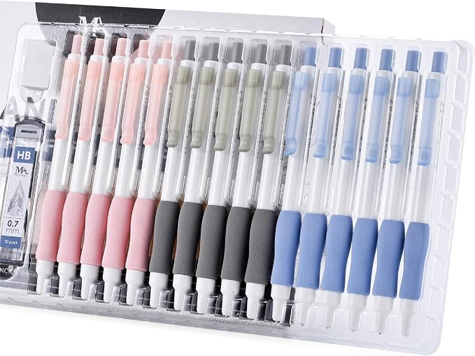 MozArt Cute Mechanical Pencil Set 0.7mm 16PCS Pastel Aesthetic Girls | 30 HB by MozArtSupplies