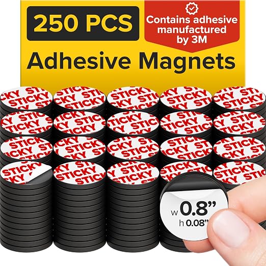 Peel-&-Stick Flexible Adhesive Magnets – 250 pcs Magnetic Dots by X-betMAGNET