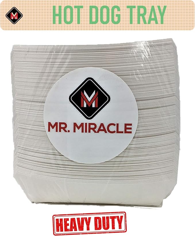 Mr Miracle 7 Inch Paper Hot Dog Tray in White. Pack of 250. Disposable - Image 3