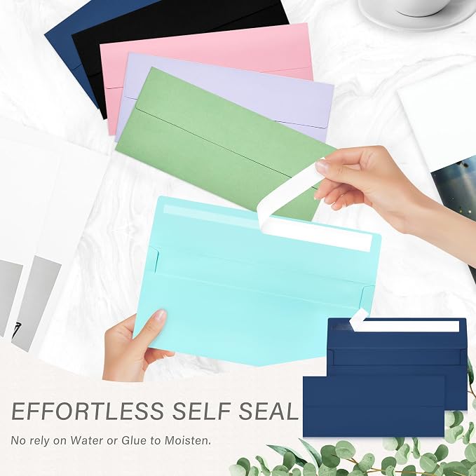 50 Pack #10 Business Envelopes, Self Seal Standard Navy Blue Envelopes - Image 5