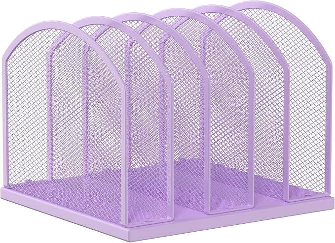 Gawerk 5-Section Vertical Desktop Organizer, 5-Section Mesh File Folder Stand by Gawerk