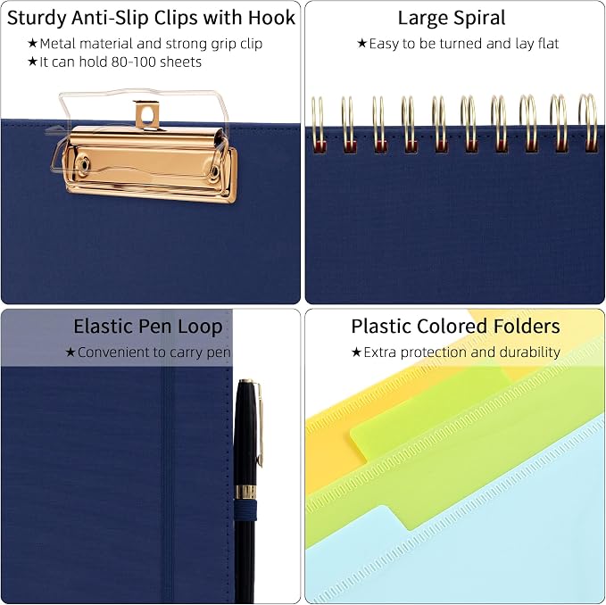 Ospelelf Bule Foldable Spiral Clipboard Folio - Image 4