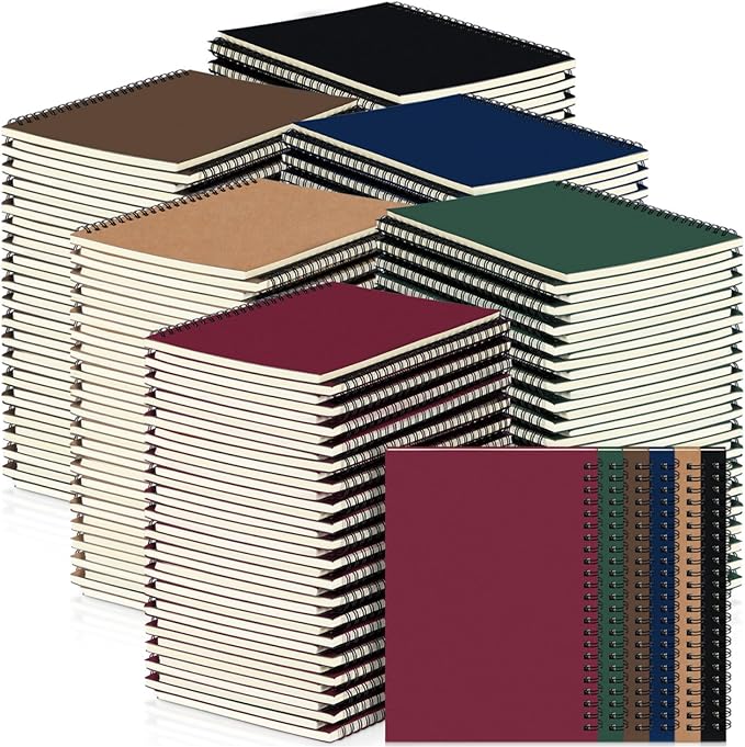 Yahenda Spiral Notebook College Ruled Journals Notebooks Lined 8.3 x 5.5 Inch Note Books Bulk A5 Writing Notebooks Thick Paper Notebook for Office Business School Supplies (Classic Colors,54 Pcs)-DeskLoop Office