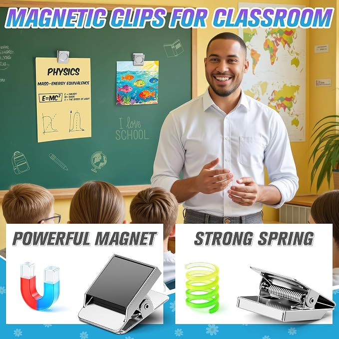 24 Pack Large Magnetic Clips Heavy Duty, Strong Magnet Clips - Image 3