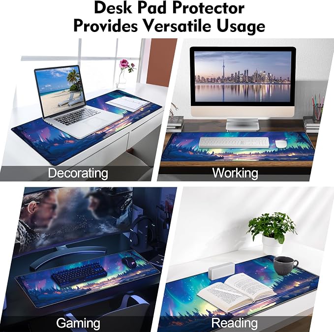 Galdas Mouse Pad for Gaming, Aurora Background Pattern XXL XL Large Mouse Mat - Image 7