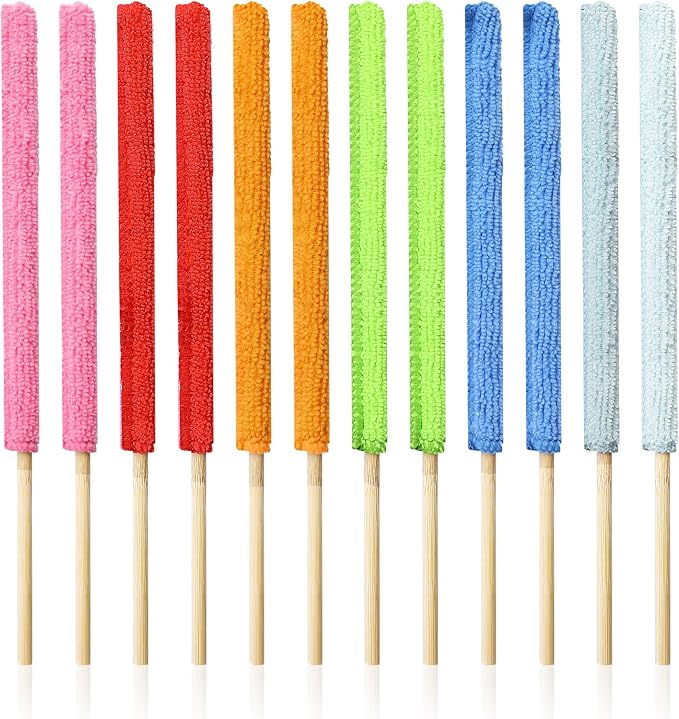 12 Pcs Microfiber Detail Duster Sticks Fan Cleaning Brush Crevice Cleaning Tool by Unknown