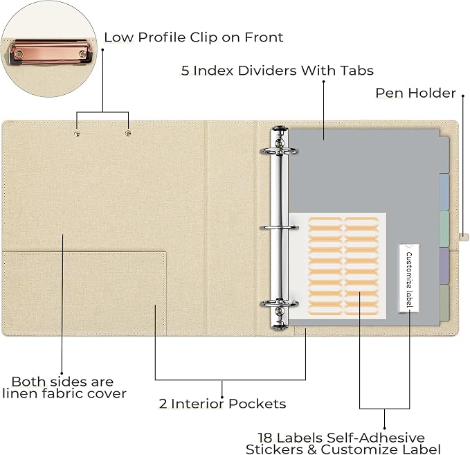 EYROZILL 3 Ring Binder 2 Inch, Binder - Image 2