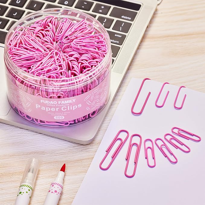 FUDAO FAMILY 500pcs Paper Clips Assorted Sizes, Medium and Large（1.1inch - Image 6