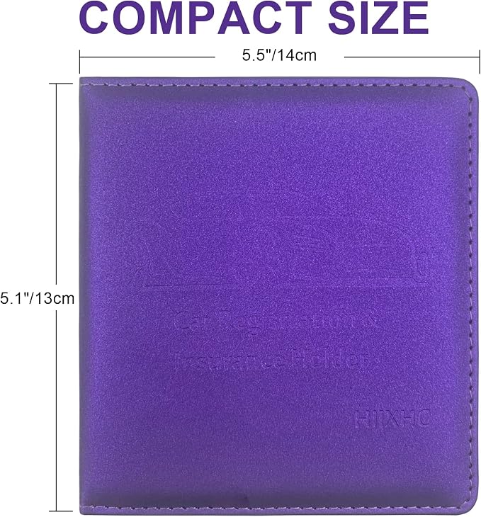 Car Registration and Insurance Holder, 5.5 x 5 Inch PU Leather Vehicle Glove - Image 5