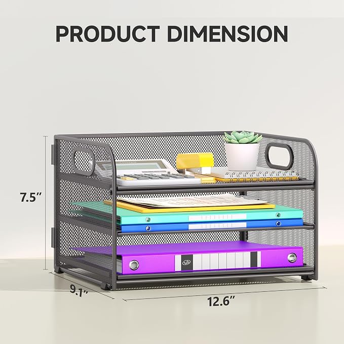Cawukege 2 Pack 3 Tier Paper Organizer - Image 4