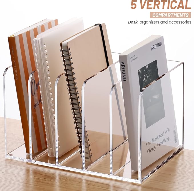 YUXUN Acrylic Magazine Holder, Book Storage-Office/Home/Classroom Organization - Image 4