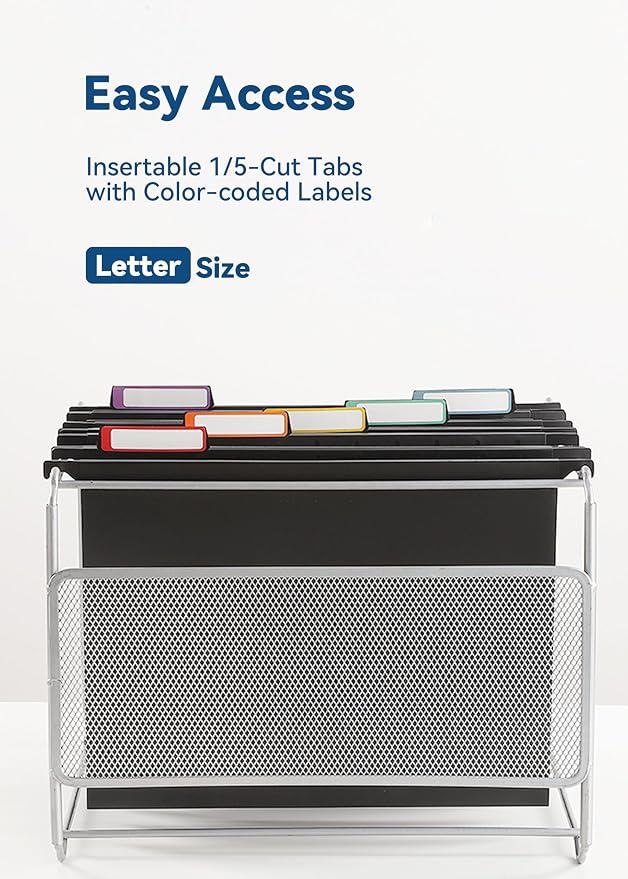 SortRax Plastic Hanging File Folders, Sturdy & Tear-Resistant, Letter Size - Image 4