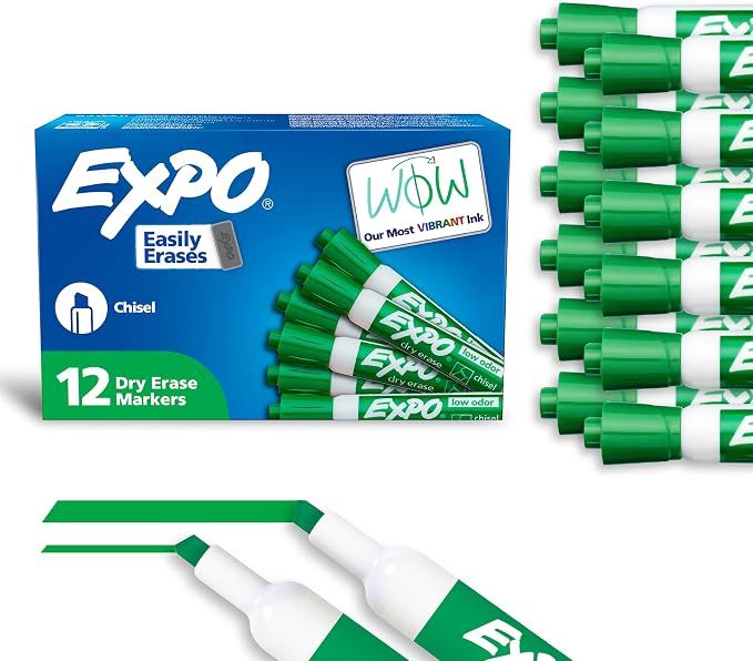 EXPO Dry Erase Markers, Low Odor Ink, Chisel Tip, Organization, Essential by Unknown