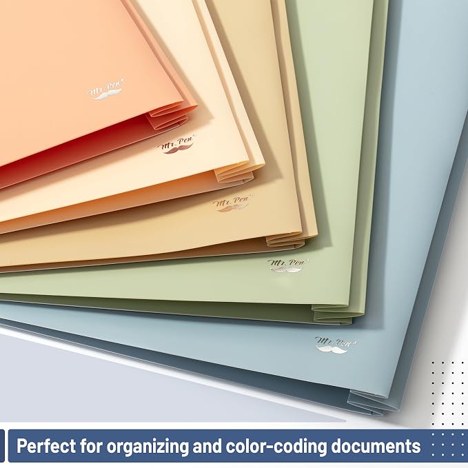 Mr. Pen- Plastic Folders with Pockets and Prongs, 5 Pack, Letter Size | Pocket - Image 6