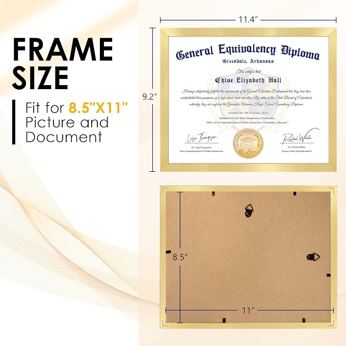 FIXSMITH 8.5x11 Diploma Frame, 2 Pack Certificate Frame - Image 2