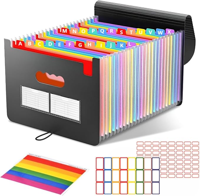 37 Pockets Accordion File Organizer Desktop Expanding File Folders by Unknown
