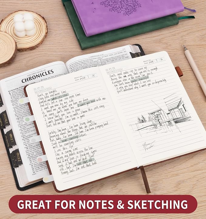Lined Journal Notebook for Women Men, A5 Hardcover Leather Journals for Writing - Image 3