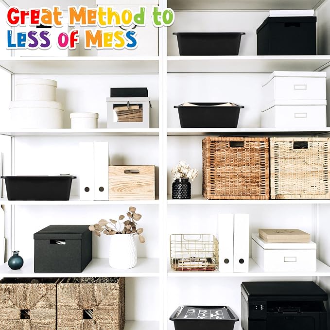 Qunclay 6 Pcs Flat Storage Tray Organizer Bin Letter Size Paper Trays - Image 6