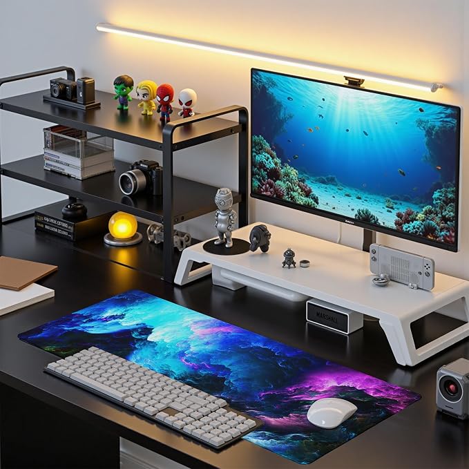 Dazzling Galaxy Gaming Mouse Pad Blue Desk Mat XL Mouse Gaming Pads, Starry Sky - Image 7