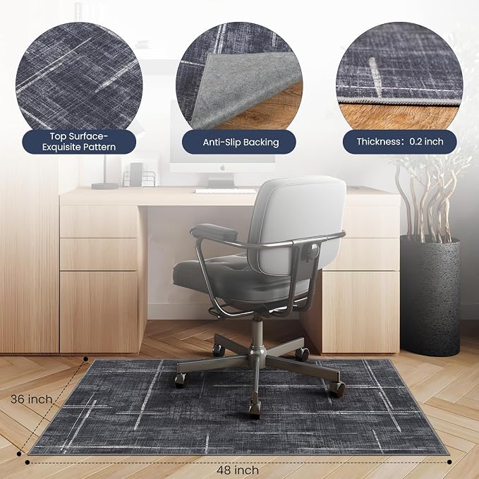 Office Chair Mat for Hardwood Floor&Tile Floor, Under Desk Rug for Rolling - Image 2