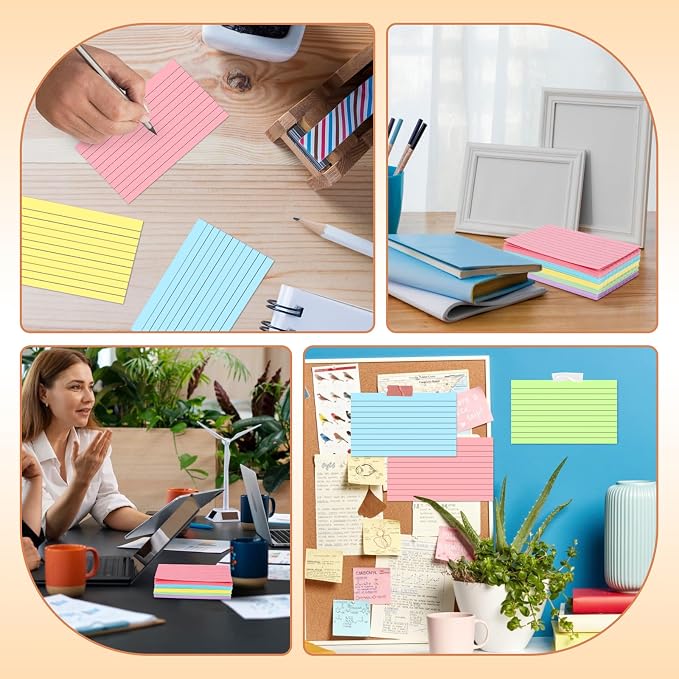 Tecmisse 3x5 Index Cards Colored, Lined Flashcards, Colorful Flash Cards - Image 4