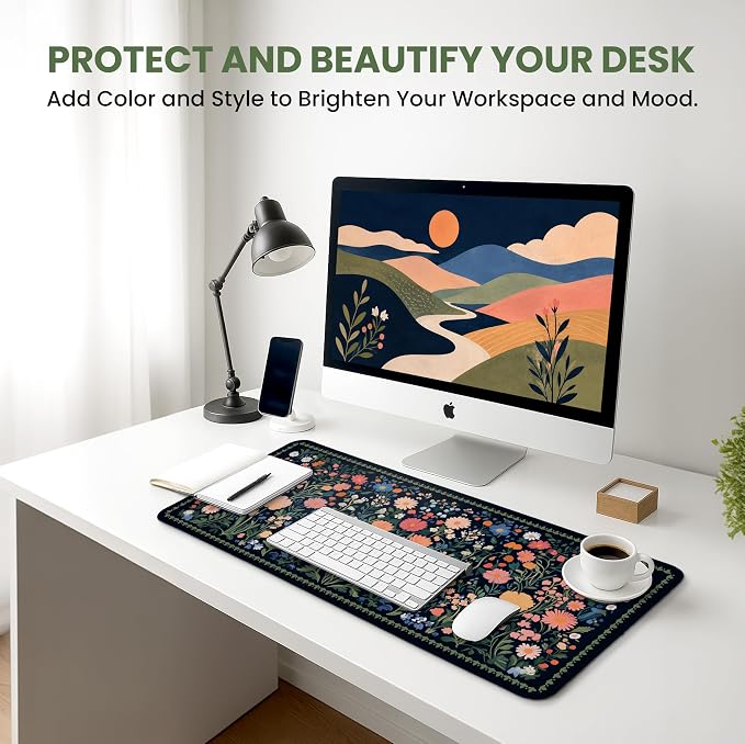 Aesthetic Desk Mat, Cute Whimsy Garden Desk Pad Protector - Image 6