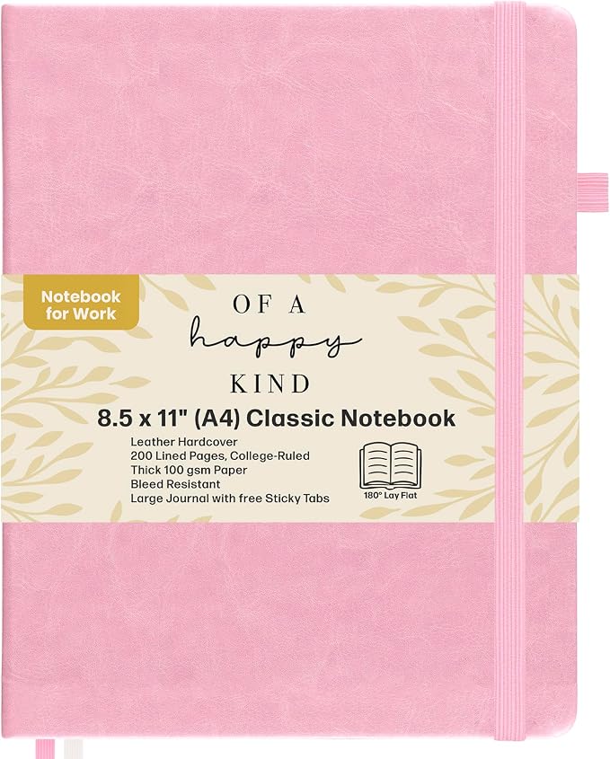 Classic Lined Journal Notebook 8.5x11" A4 Hardcover Leather by Unknown