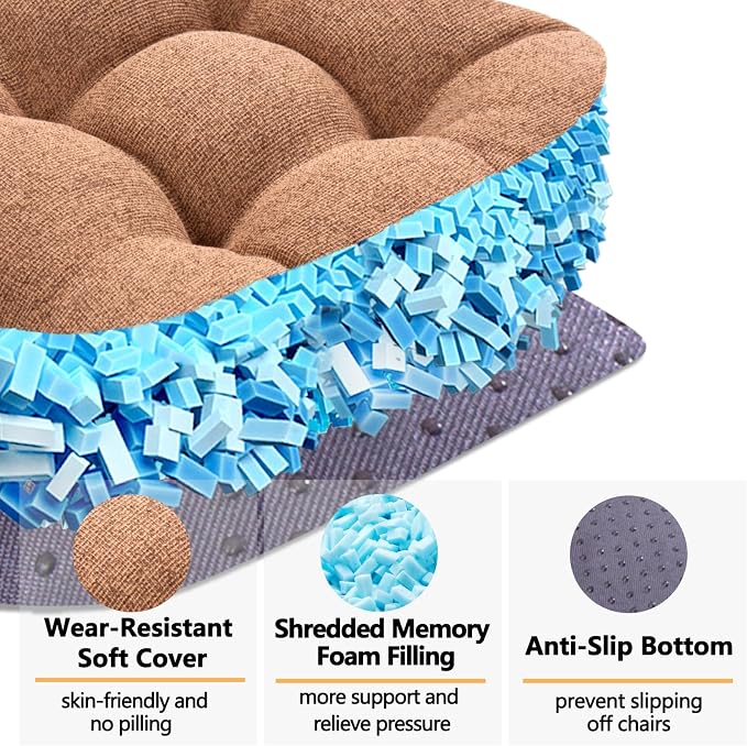 MAGIC ELEPHANT Chair Cushions for Dining Chair, Shredded Memory Foam Kitchen - Image 2