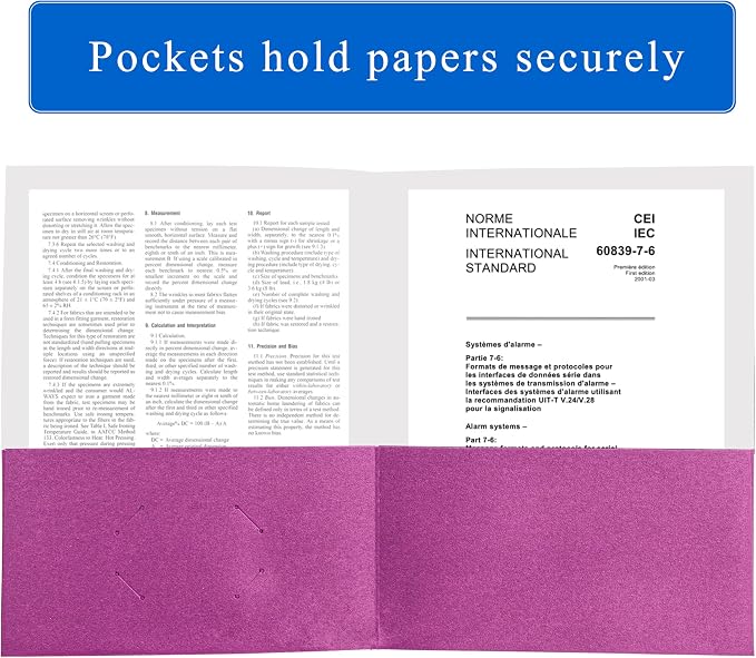 Zzrywuty 50 Packs Heavy Duty Rose Purple 2 Pocket Folders - Image 3