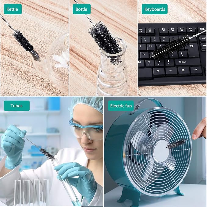 CiaraQ Bottle Cleaning Brushes, 8 Inch Nylon Tube Brush Set | Black Cleaner - Image 7