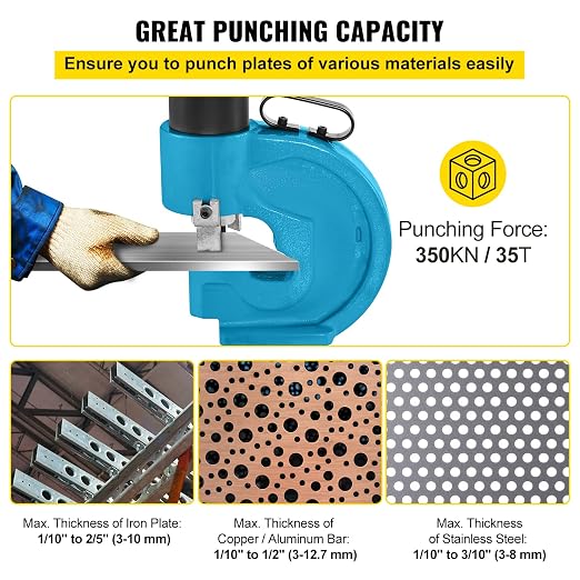 Happybuy CH-70 Hydraulic Hole Punching Tool 35T Hole Digger Force Puncher - Image 3