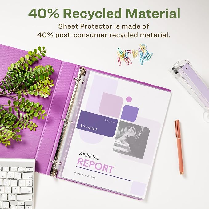 Avery EcoFriendly Recycled Economy Sheet Protectors, Semi-Clear, Top Load - Image 3