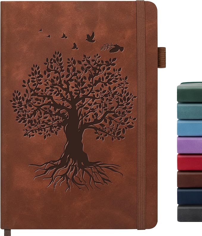 Lined Journal Notebook for Women Men, A5 Hardcover Leather Journals for Writing by ALKALO