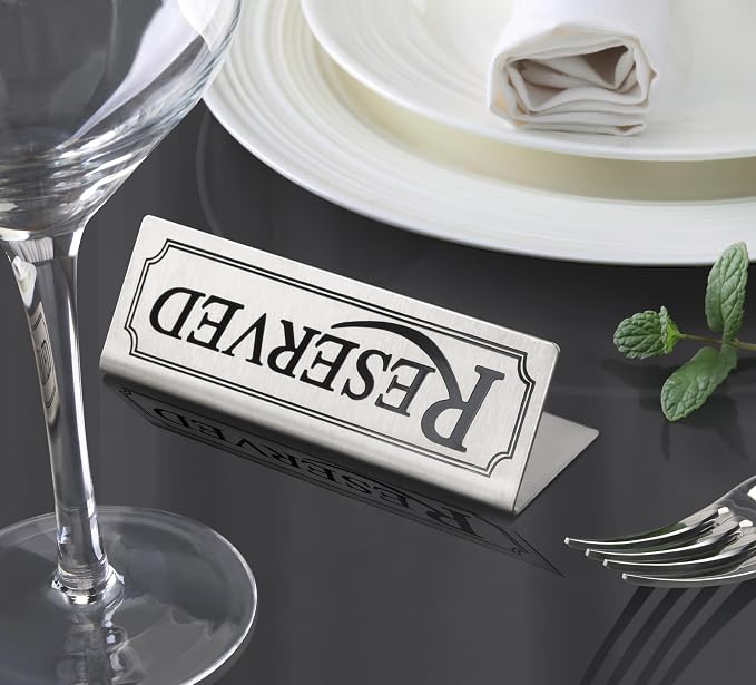 New Star Foodservice Stainless Steel Table Tent Sign, 4 by 1.5-Inch) - Image 5
