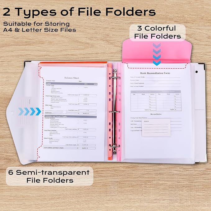 XKDOUS Aesthetic Document Organizer Linen Folio Folders - Image 3