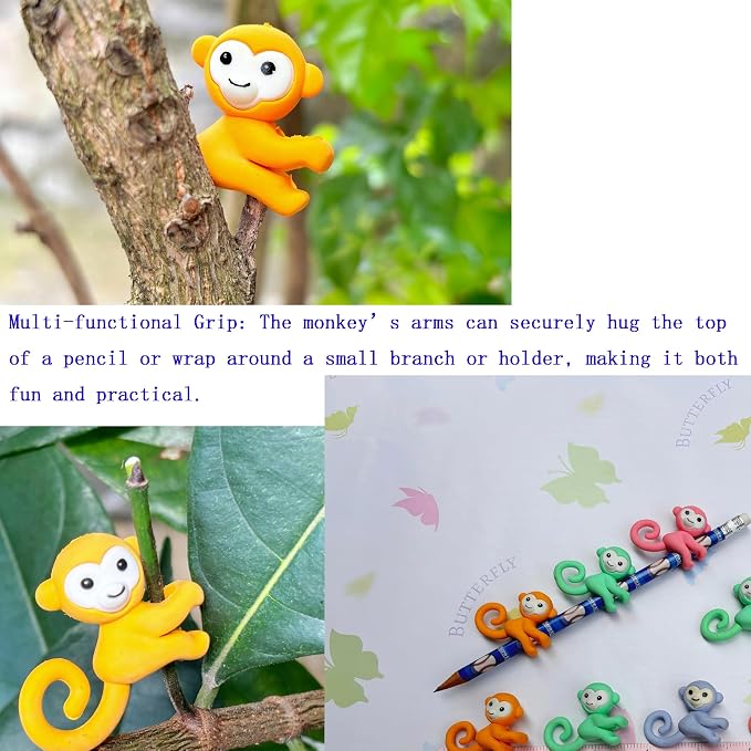 50PCS Cute Fun Monkey Top Erasers - Image 3