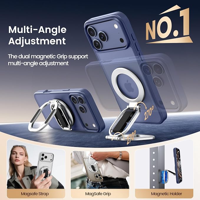 Foldable Double Sided Ring Magnetic Phone Grip & Kickstand, Finger Loop Strap - Image 6
