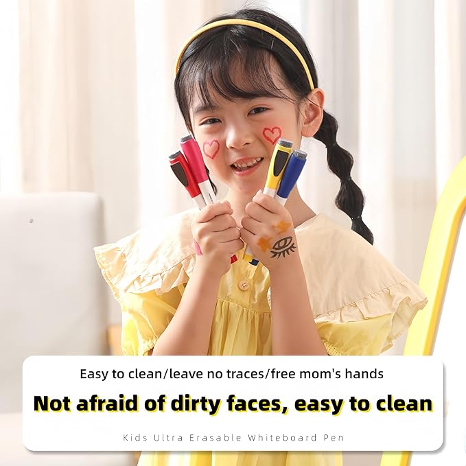 12 Colors Dry Erase Markers for Kids, Magnetic Whiteboard Pens - Image 5